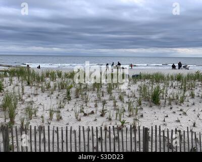 Plage à côté de la promenade d'Ocean City, Ocean City, New Jersey, États-Unis Banque D'Images