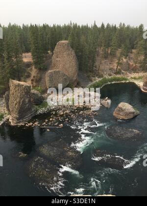 Parc national Bowl and Pitcher Riverside Spokane Washington Banque D'Images