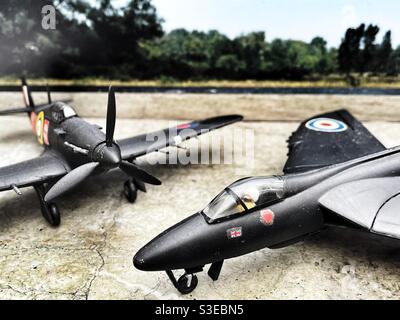 Hawker Hunter et Hurricane Banque D'Images