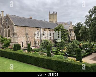 Bishops Palace Gardens, Wells, Somerset, Royaume-Uni Banque D'Images