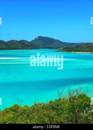 Hill Inlet, Whitehaven Beach sur Whitsunday Island, Queensland, Australie Banque D'Images