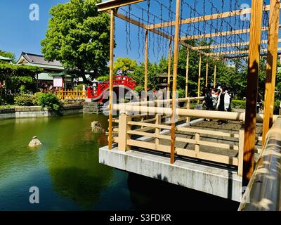 Sanctuaire de Kameido à Koto City, Tokyo, Japon. Banque D'Images