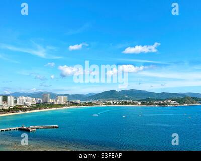 Plages de Sanya, région de Dadonghai, province de Hainan, Chine. Banque D'Images