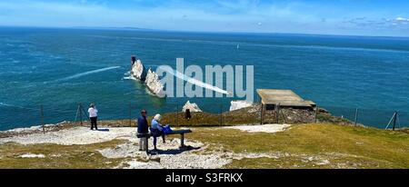 Les aiguilles. Île de Wight. Banque D'Images