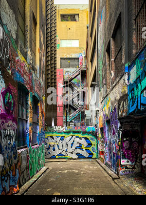 Graffiti à Hosier Lane Melbourne Banque D'Images