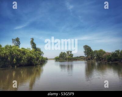 Terres humides d'eau jaune dans le parc national de Kakadu, territoire du Nord, Australie Banque D'Images