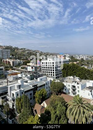 Vue de dessus paysage urbain West Hollywood Los Angeles California USA juin 2021 Banque D'Images