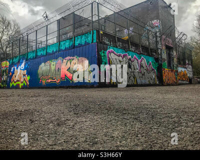 Graffiti local, Manchester Banque D'Images