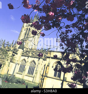 Cathédrale de Manchester au printemps Banque D'Images