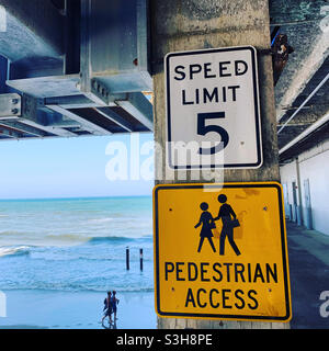 Panneaux, Playground Pier, Atlantic City, New Jersey, États-Unis Banque D'Images