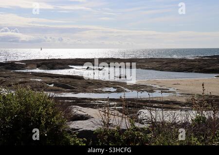 Belle plage de la Turballe, Loire Atlantique, France à l'été 2021 Banque D'Images
