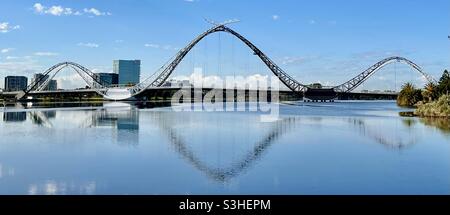 Pont Matagarup un pont piétonnier traversant la Swan River Perth Australie occidentale Banque D'Images