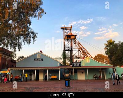 La mine à Gold Reef City à Johannesburg, en Afrique du Sud Banque D'Images