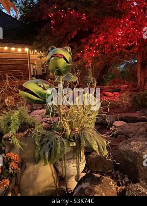 Le « WitchFest » du village de Gardner, à Salt Lake, Utah, offre aux visiteurs un régal chaque octobre avec toutes les décorations créatives sur le thème de l'Halloween et de l'automne. Banque D'Images
