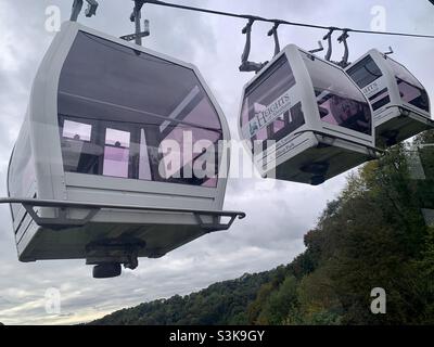 Les hauteurs d'Abraham téléphériques à Matlock Bath, Derbyshire, Angleterre Banque D'Images