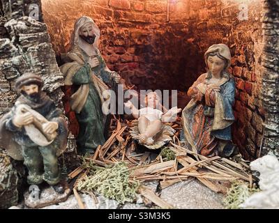 La crèche de Noël est une représentation de la scène de la naissance de Jésus-Christ. Banque D'Images