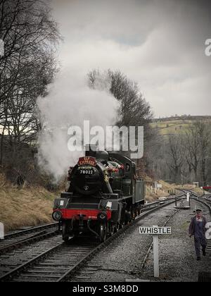 La locomotive à vapeur Elf Express Banque D'Images