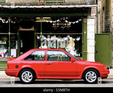 1980s Ford Escort RS Turbo - Matlock Bath Derbyshire Royaume-Uni Banque D'Images