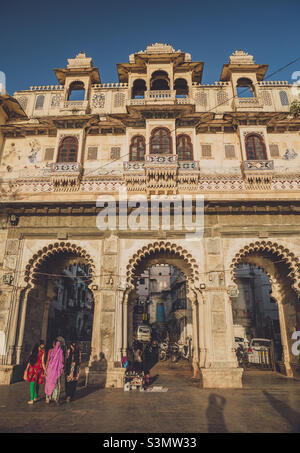 Ghat à Udaipur City, Rajasthan, Inde Banque D'Images