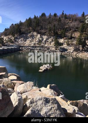 Old Bear Valley Dam Big Bear Lake Californie Banque D'Images