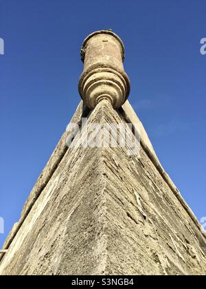 Tourelle stratégique au Castillo de San Marcos à St. Augustine, Floride, États-Unis. Banque D'Images