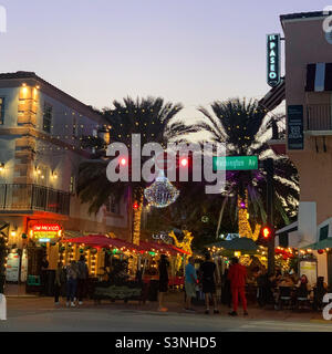 Janvier 2022, Espanola Way, South Beach, Miami Beach, Floride, États-Unis, Amérique du Nord Banque D'Images