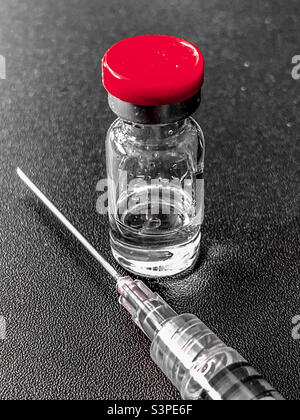 Aiguille de seringue et flacon de vaccin Banque D'Images
