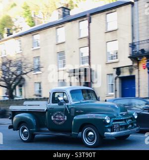 Camion 1955 de Chevrolet – Matlock Bath Derbyshire, Royaume-Uni Banque D'Images