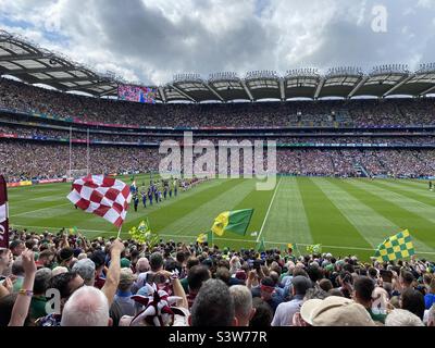 Finale de football gaélique en Irlande entre Galway et Kerry à Croke Park, Dublin, juillet 2022 Banque D'Images