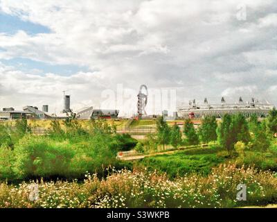 Londres 2012: Parc olympique de la reine Elizabeth II #2 Banque D'Images