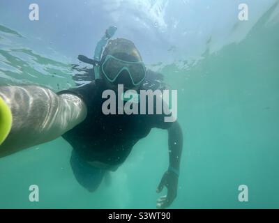 Plongeur Selfie Banque D'Images