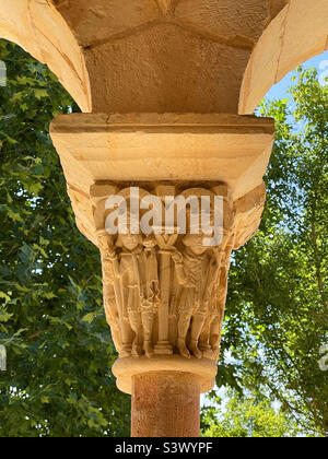 Capitale romane. Église Nuestra Señora de la Asunción, Duraton, province de Segovia, Castilla Leon, Espagne. Banque D'Images