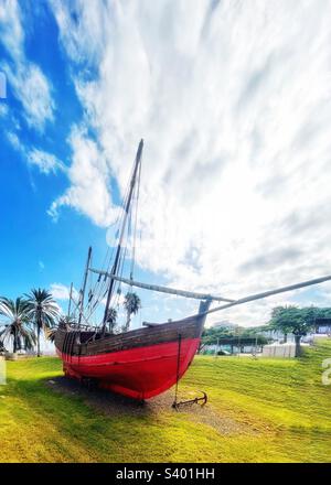 La Niña III réplique fidèle du navire de Columbus pour 500th anniversaire de l'arrivée de Christophe Colomb en Amérique en 1492. Las Palmas. Éducation et importance historique Banque D'Images