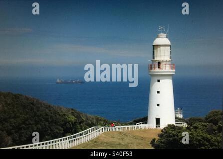 Images de l'Australie, phare de Cape Otway, phare, Great Ocean Road, Victoria, Australie, cargo, océan, mer, navire Banque D'Images