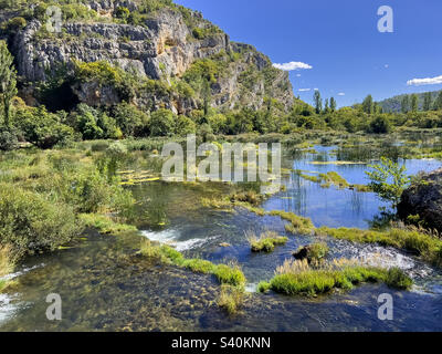 Cascades de la rivière Krka près de Roski Slap à Dalmatie, Croatie Banque D'Images