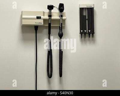 Une salle d'examen dans une clinique médicale locale de l'Utah, aux États-Unis. Banque D'Images