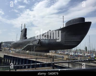 Sous-marin HMS Alliance, navire de musée, sous-marin de la Royal Navy De Classe A, achevé en 1947, situé à Gosport, Portsmouth. Banque D'Images