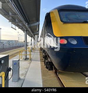 Train à grande vitesse ScotRail classe 43 au dépôt Banque D'Images