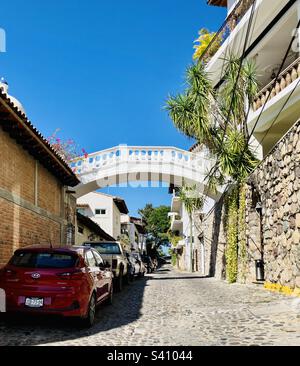 Célèbre pont qui relie la maison d'Elizabeth Taylor à la maison de Richard Burton Puerto Vallarta, Jalisco, Mexique. Banque D'Images