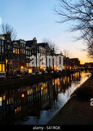 Soir à Amsterdam Banque D'Images