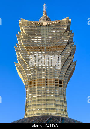 L'emblématique tour en forme de lotus du Grand Lisboa Macau Hotel and Casino à Macao, Chine Banque D'Images