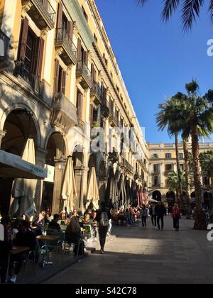 Plaça Reial. Barcelone Banque D'Images