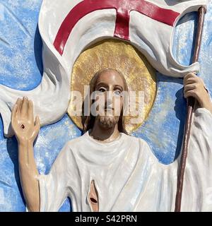 Christ ressuscité, Seigneur ressuscité Jésus, soul de la vie presque grandeur nature, Canaan dans le désert, Phoenix, Arizona, glorieux mystères du Rosaire, mode portrait Banque D'Images