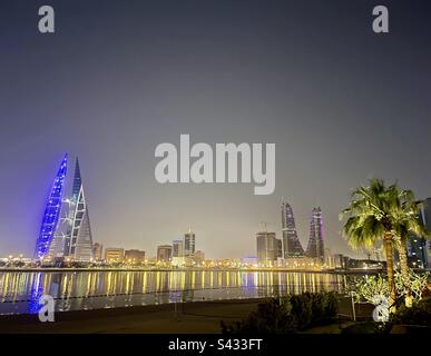 Bahreïn la nuit Banque D'Images