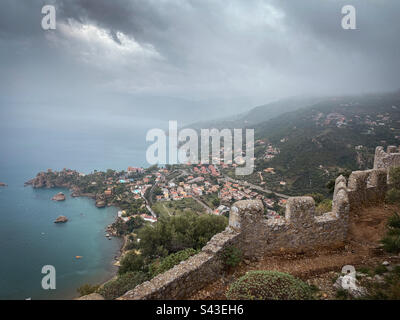 Vue incroyable de Rocca di Cefalù, Sicile. Banque D'Images