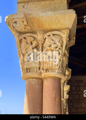 Capitale romane. Église Nuestra Señora de la Asunción, Duraton, province de Segovia, Castilla Leon, Espagne. Banque D'Images