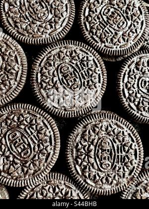 Plein cadre de cookies oreo Banque D'Images
