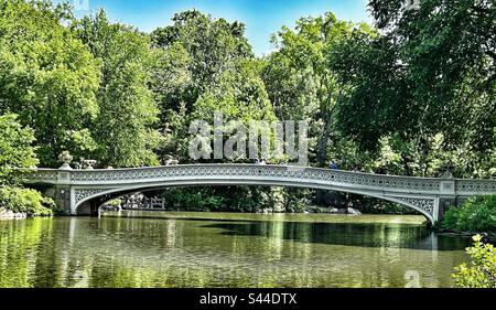 Pont Bow dans Central Park Banque D'Images