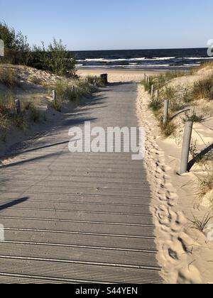 Chemin vers la mer Baltique à Usedom, Mecklenburg Vorpommern, Europe Banque D'Images