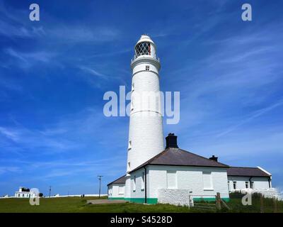 Phare de Nash point, Marcross, pays de Galles du Sud Banque D'Images
